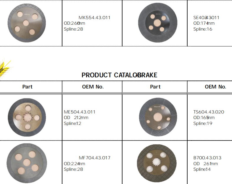 Guaranteed Quality Agricultural Spare Parts Tractor Brake Replacement of DEUTZ FAHR 240,255,310