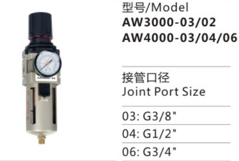 AW Series AW4000-03/04/06 Air Filter Regulator Source Treatment Unit Air Source Processor for Compressed Air System