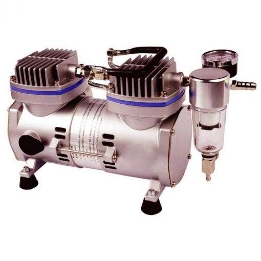 Portable 2 Cylinder 6 Bar Twin Cylinder Airbrush Compressor Mini Piston Oil-free Piston Air Compressor