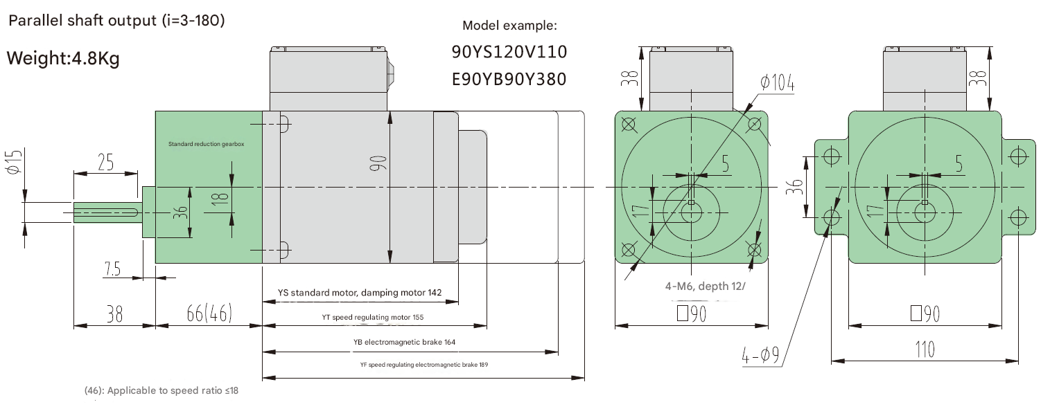 90w High Torque 1350 Rpm Electric Brushless Stepper Micro Motor Price Mini AC Motor with Gearbox