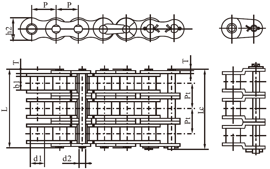 SS32B-3 B Series Stainless Steel Short Pitch Precision Triplex Roller Chain and Sprockets for Restaurant Industries
