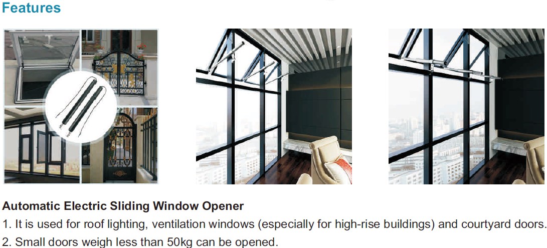 Automatic Max Loading Weigh 65 kg Electric Push-pull Window Opener with Insert Remote Controller