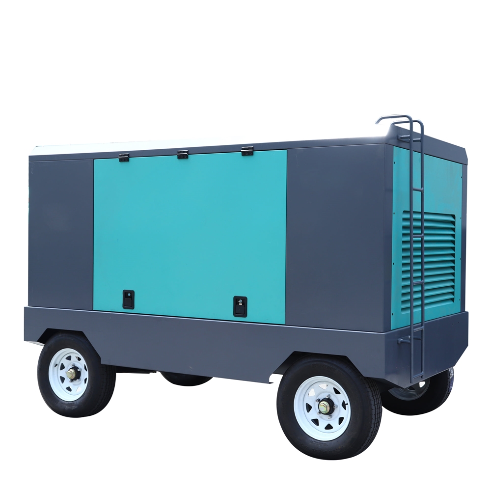 7~25 bar Heavy Duty Electric Engine Movable/Portable Direct Drive Rotary Screw Air Compressor for Drilling and Mining Industry