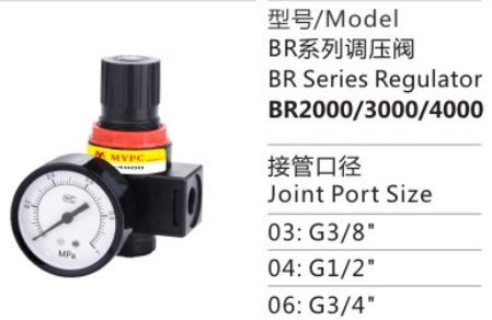 BR Series Air Regulator BR2000/3000/4000 Air Source Treatment Unit Parts for Compressed Air System
