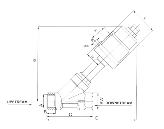 Wholesale Customized JZF Series JZF-25S Stainless Steel Thread Connection Piston-operated Angle-seat Valve
