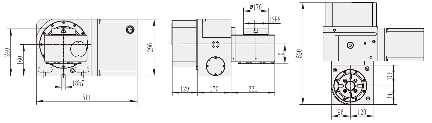 WT-RT170 Machine CNC Machining Center Parts CNC Turntable Rotary Table for CNC Machinery