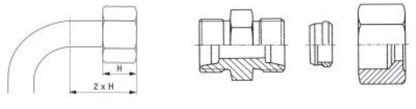 Wholesale Customized Assembled Adjustable Swivel Run Tee-EL-R-ED Hydraulic Fitting for Hydraulic Cylinder Parts