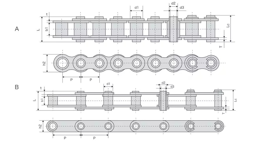 Alloy Roller Chain for Machinery Parts Transmission Stainless Steel Hollow Pin Chains