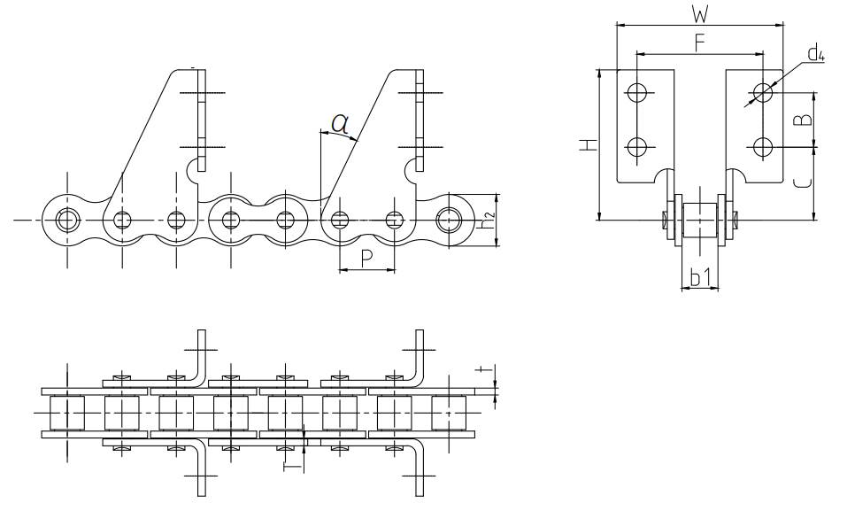 Agricultural Machinery Short Pitch Attachment Chains for Combine Harvesters