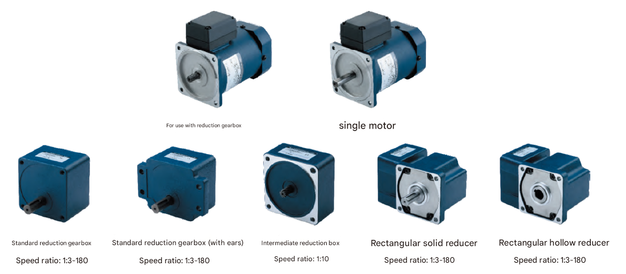 60W Signle-Phase High Efficiency Metal Gear Motor Gear Shaft Micro Reduction Motor with Rectangular Solid Shaft Reducer
