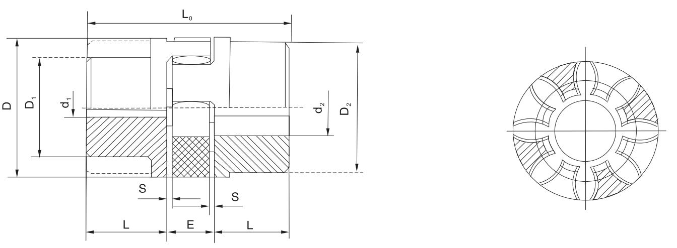 Special Design Widely Used Lovejoy Curved Grid Flexible Jaw Coupling Spider
