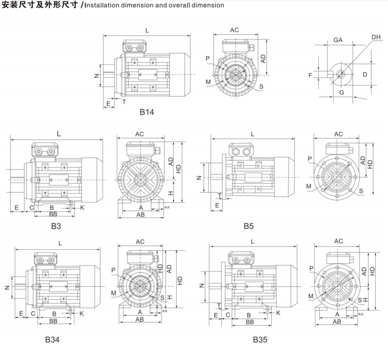 YE3 Series 380v Vertical Enclosed Aluminum Shell Three-phase Asynchronous Motor Form Fans Water Pumps