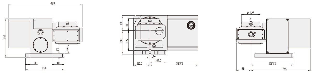 WT-RT125 5 Axis Linkage Machining CNC Machine Center Parts CNC Turntable Rotary Table for CNC Machinery