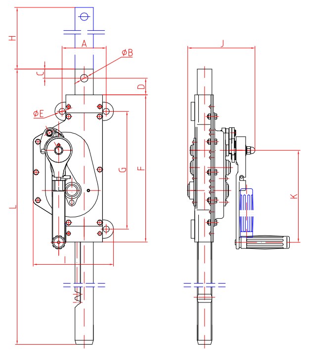 Widely Used Safe Mechanical 5t and 10t Wall Mounted MJW Series Hang Steel Jack for Sale