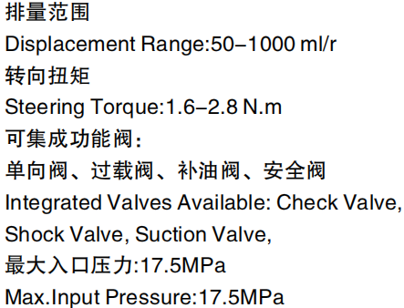 Guaranteed Quality BHR / BPB / BPBS / BSR Series Steering Torque 1.6-2.8 N.m Hydraulic Steering Units for Sale