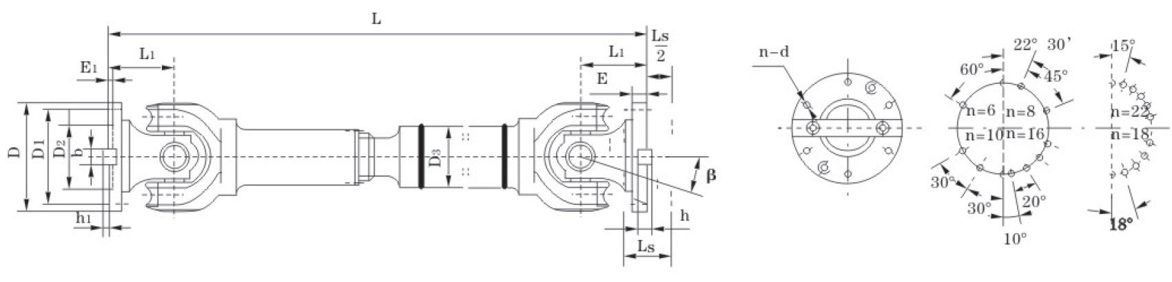 Long Service Life Long Stretch Type Part Axletree Universal Couplings with Spider for Rolling Milll,hoisting and Heavy Machinery