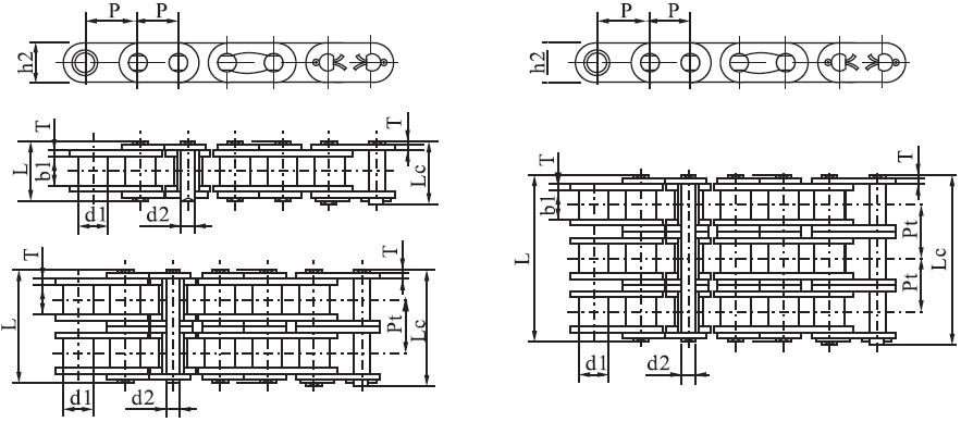 B Series SSC28B-2 Stainless Steel Short Pitch Precision Roller Chain with Straight Plate Sprockets for Restaurant Industries