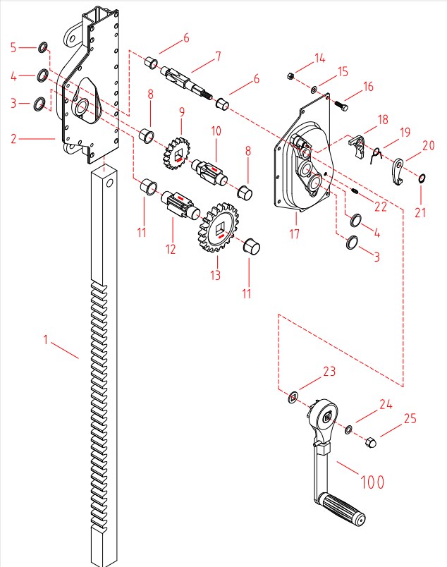Widely Used Safe Mechanical 5t and 10t Wall Mounted MJW Series Hang Steel Jack for Sale