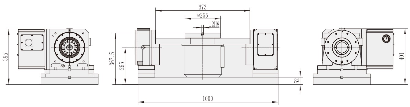 RTS-255 5 Axis Machine CNC Machining Center Parts CNC Turntable Rotary Table for CNC Machinery