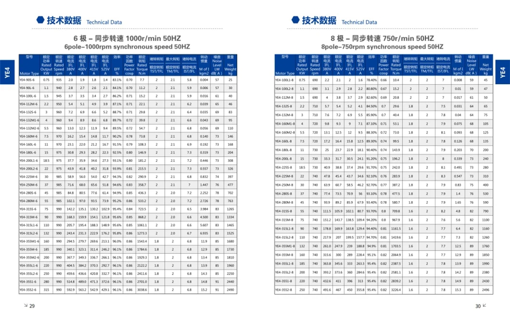 YE4 Series High-Efficiency IE4 Squirrel Cage Three-Phase Induction Motor for Drive Blowers/Compressors