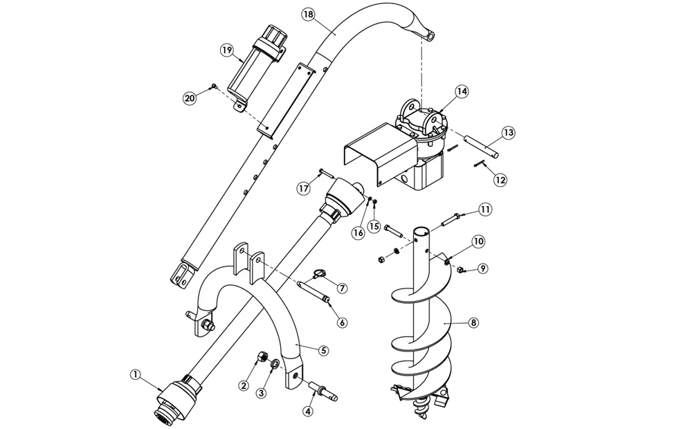 Compact Model 400 Cat 0 Tractor with 3-Point Post Hole Digger Farming Tools