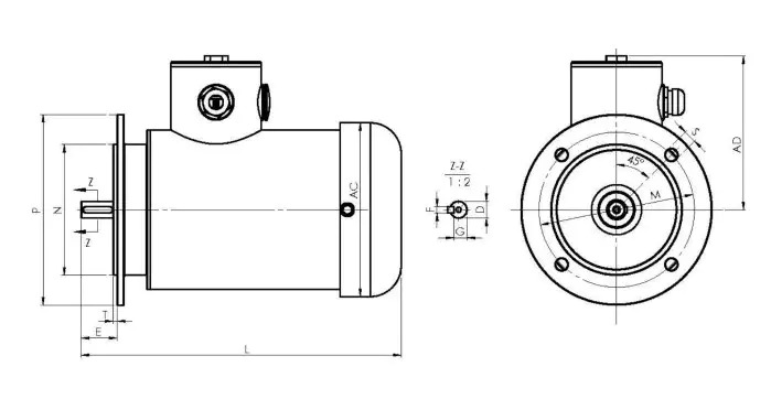 Factory Sale Various B5 Flange Mounted -TEFC Stainless Steel Motor for Food Processing Plant
