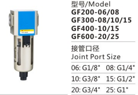 G Series GF200-08/10/15 Air Source Treatment Unit air drying Filter Pressure Regulator for Compressed Air System