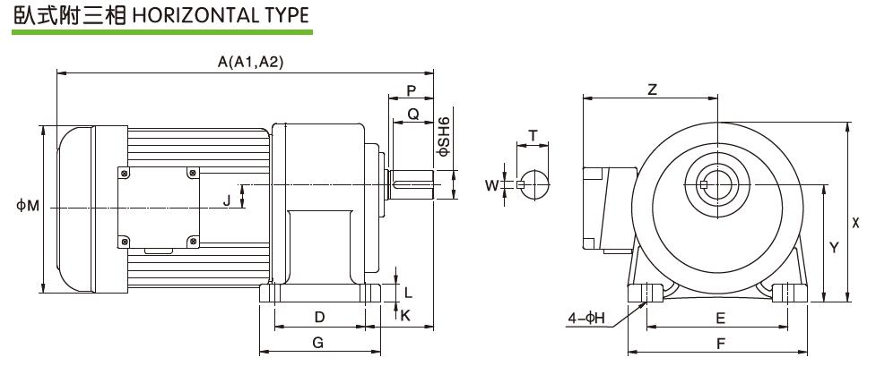 IP55~IP65 Vertical/Horizontal Type AC Electrical Motor 3-Phase Brake Motor With Aluminum/Steel Plate