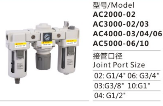 AC Series AC5000-06/10 Air Source Treatment Unit Pneumatic Parts for Compressed Air System