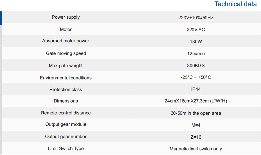 AC220V Reliable Magnetic Self-closing Setting Automatic Sliding Gate Motor Sliding Gate Opener for 300kg Sliding Gate Operator