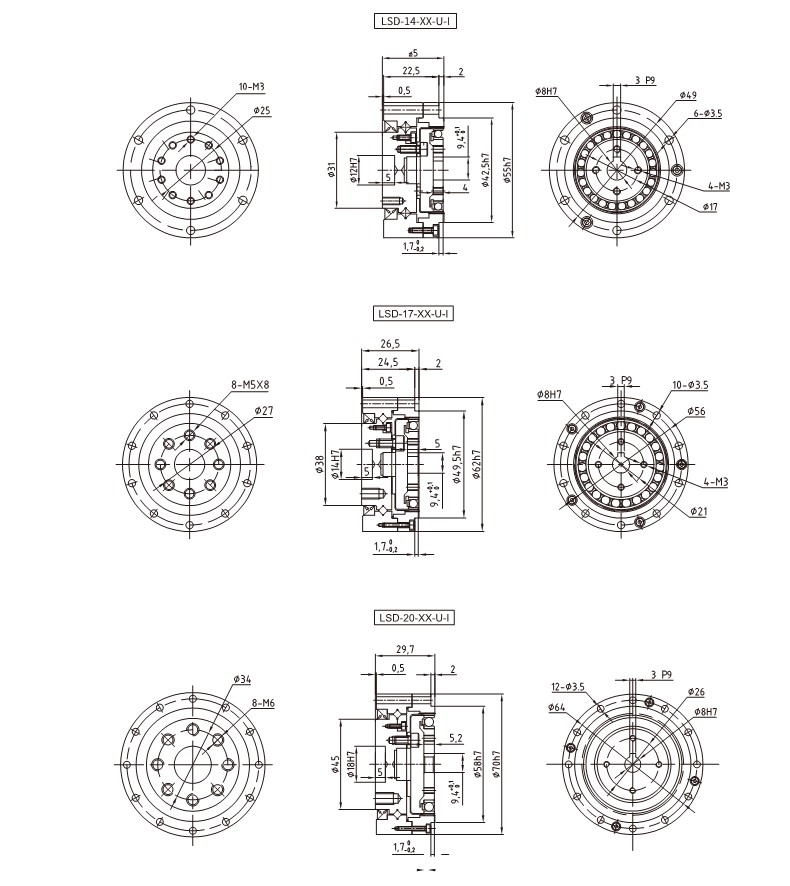 Elht Series High Precision Harmonic Drive Small Gear Speed Enhancement for CNC Machine & Sewing Machine ODM Customized Support