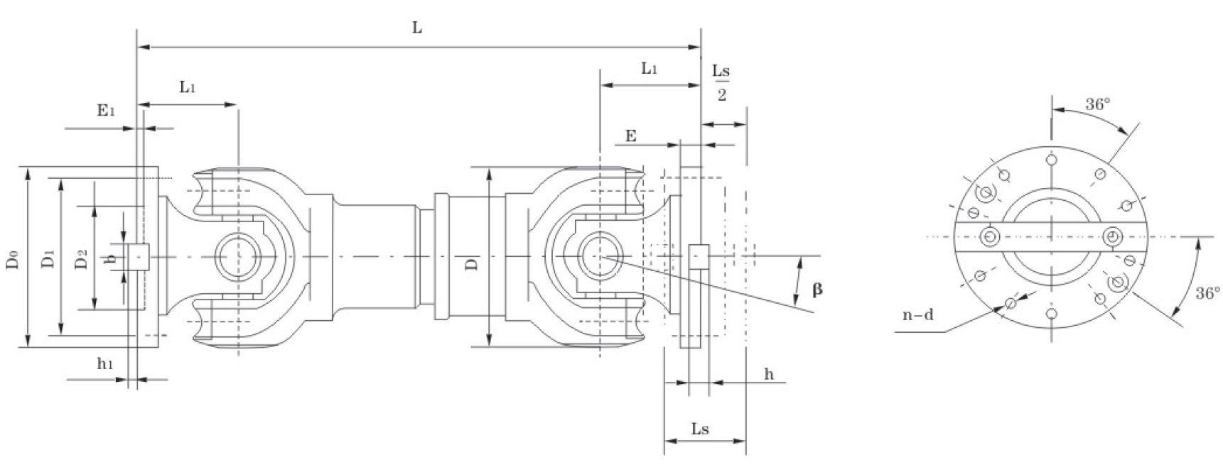 High Transmission Efficiency Universal Cross Joint Coupling Part Axletree Super Short Flex Type Universal Joint Coupling