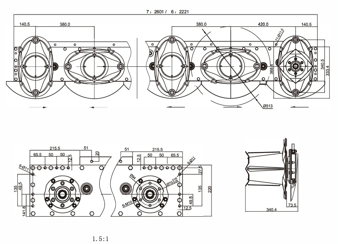 Professional Manufacturer Trailing Mower Gearbox Speed Reducer Pull-behind Mower Gear Drive Gearbox Replacement of Comer T-279D