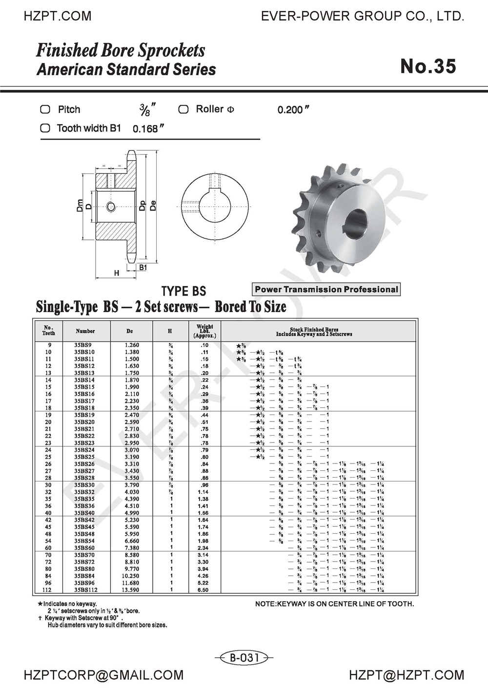 American Standard Single Type BS Winch Keyway Hardened Teeth 2 Setscrew Finished Bore Sprocket Steel Transmission Parts