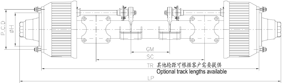 Heavy Duty Trailer Axle Germany Type Axle for Sale FA12F10.0 FA14F10.0 FA16F10.0 FA18F10.0