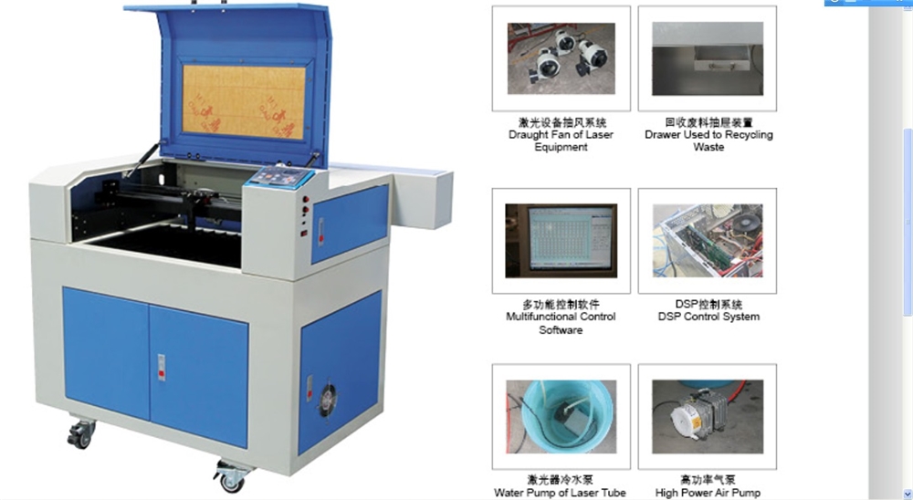 6040 CO2 Laser Engraving Machine Plastic Clothes Laser Engraver and Cutter for Stone Cutting Engraving Non-metal Materials 60W