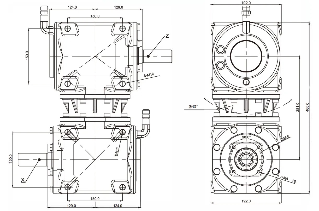 Professional Manufacturer Trailing Mower Gearbox Speed Reducer Pull-behind Mower Gear Drive Gearbox Replacement of Comer T-279D
