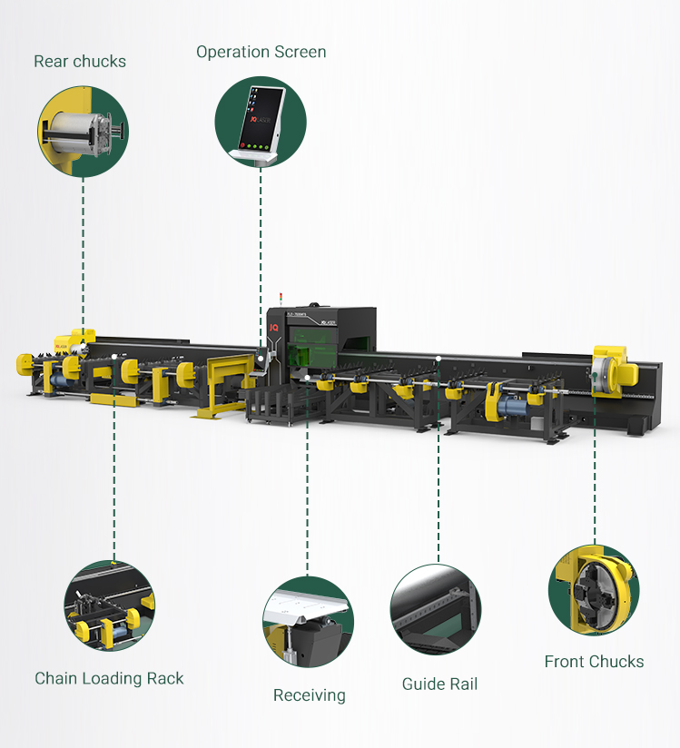 High Precision Pipe Cutting Machine Three-Chuck Square Tube Metal Laser Cutting Machines with Local Service