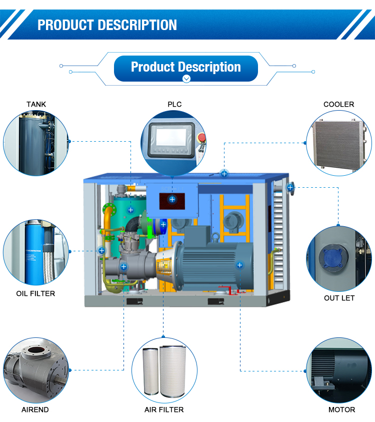 Chinese Large Power Direct Driven Screw Air Compressor (SCR300I Series)
