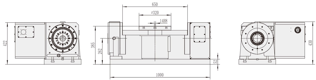 RTS-320 5 Axis Machine CNC Machining Center Parts CNC Turntable Rotary Table for CNC Machinery