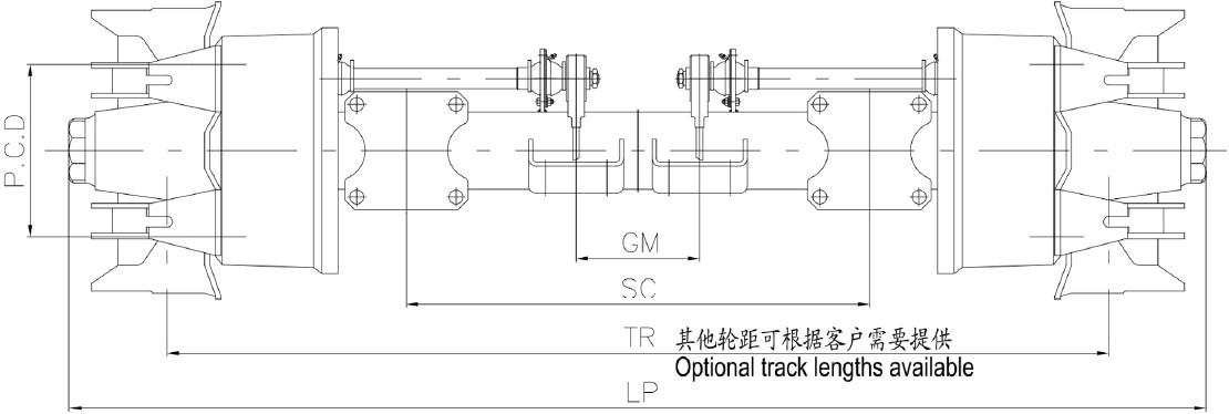 Heavy Duty Trailer Axle Spoke Axle for Sale FA12F6 FA14F6 FA16F6