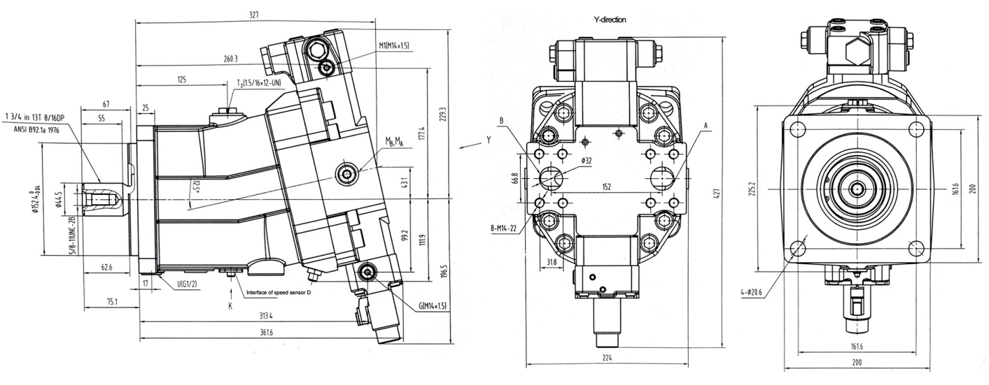 G6VM Series Agricultural Machinery Parts Oblique Axis Plunger Hydraulic Motor for Walking Machinery and Industrial Field
