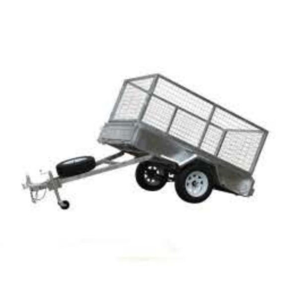 8x5 10x5 10x6 12x7 Galvanized Hydraulic Tipper Tandem Box Trailer with Double Axle Hot Dip Galvanized Treatment